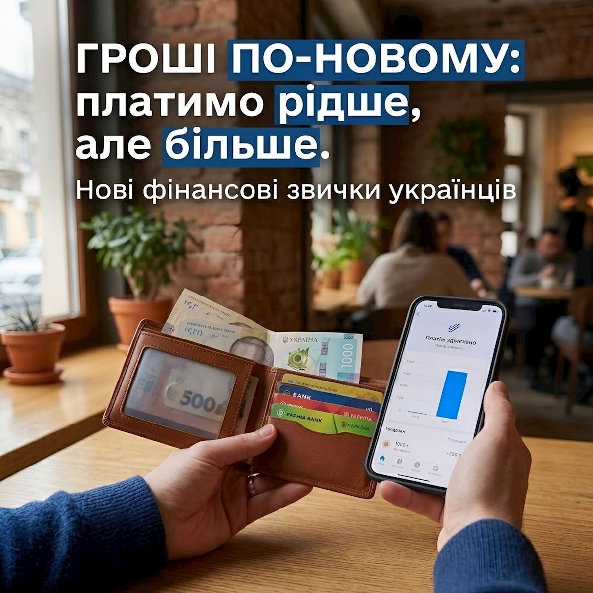 Украинцы меняют финансовые привычки: платят реже, но больше